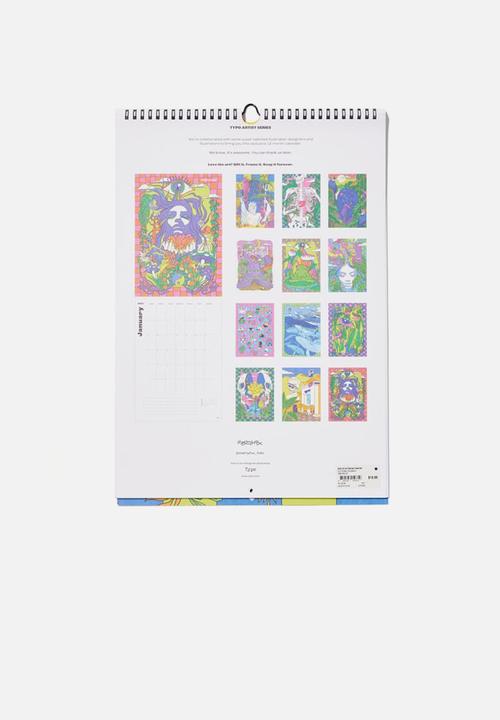 Typo - 2023 a3 art series calendar - artistic expression