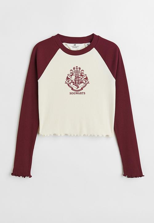 H&M - Printed jersey top - dark red/harry potter