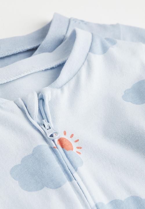 H&M - 2 Pack patterned cotton pyjamas - light blue/clouds