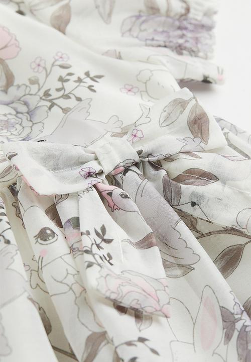 H&M - Dress and accessory - cream/patterned