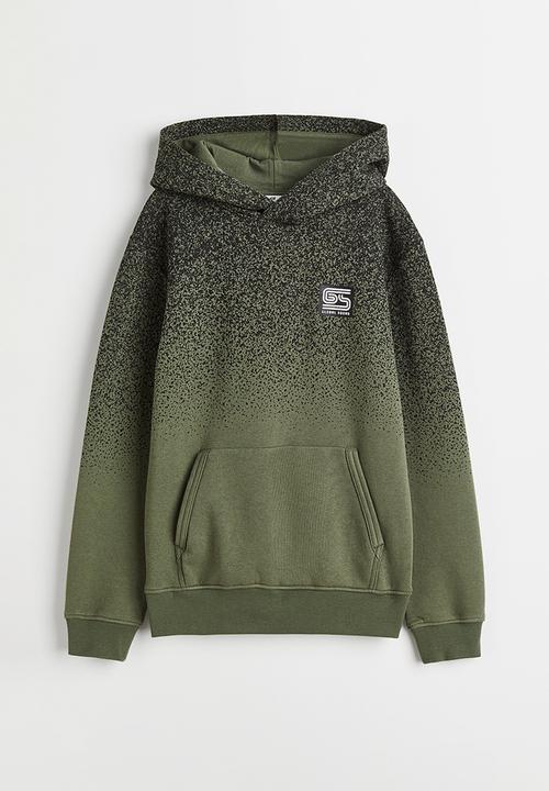 H&M - Hoodie - khaki green/splatter print