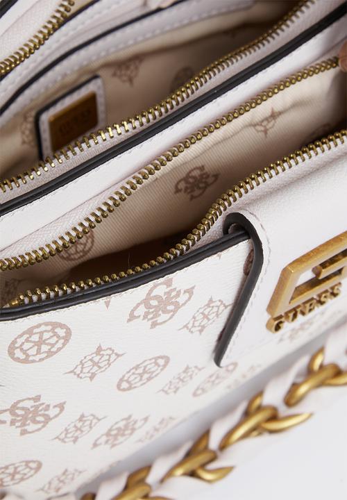 GUESS - Alva double zip crossbody - cream logo
