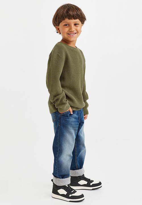 H&M - Waffle-knit cotton jumper - olive green