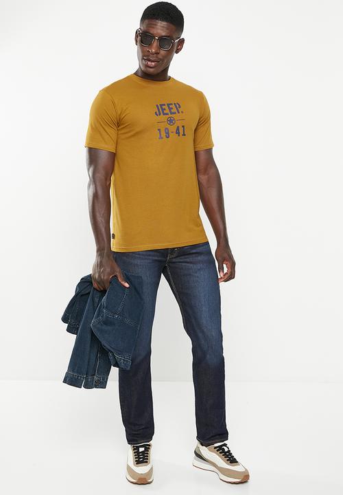 JEEP - Applique & embroidery app tee - dark mustard