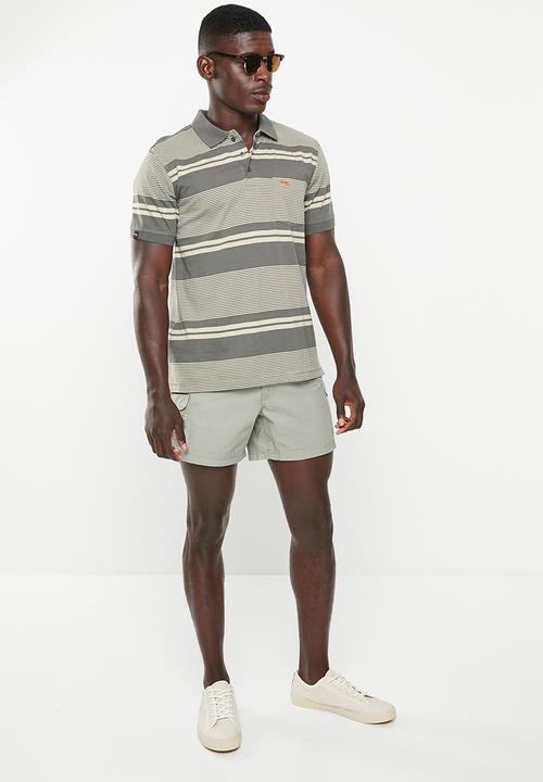 JEEP - Yd multi stripe golfer - olive/khaki