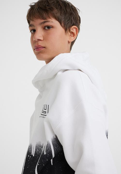 H&M - Printed hoodie - white/dripping