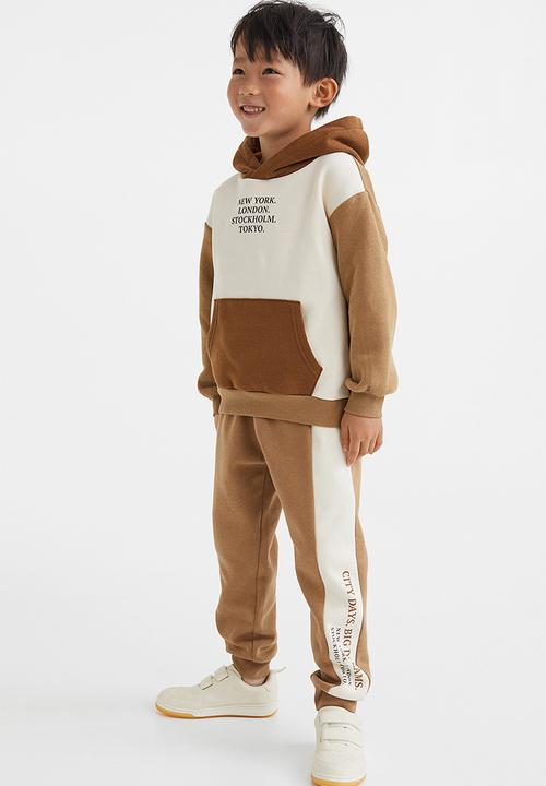 H&M - 2 Pack joggers - black/beige