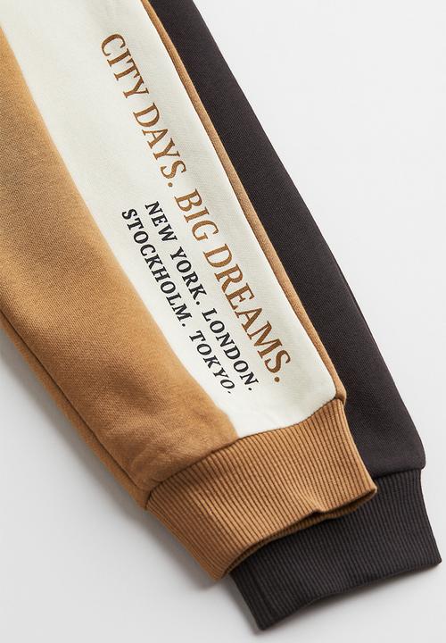 H&M - 2 Pack joggers - black/beige