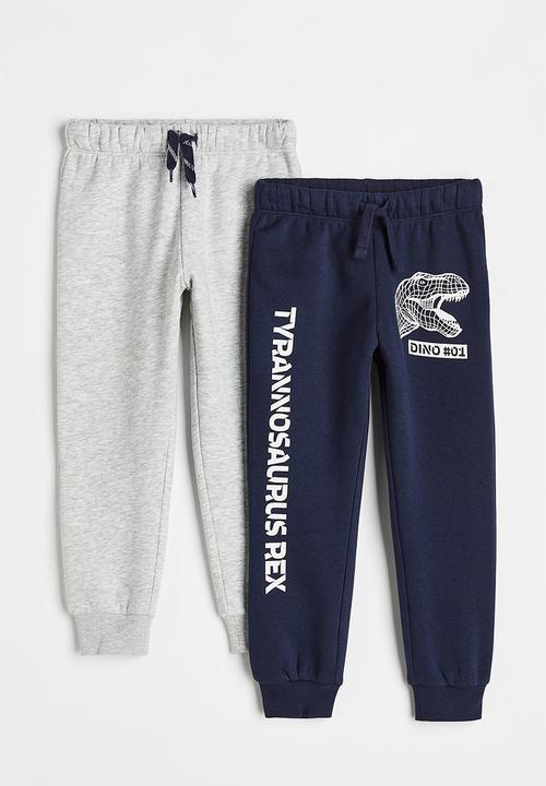 H&M - 2 Pack joggers - dark blue/t-rex