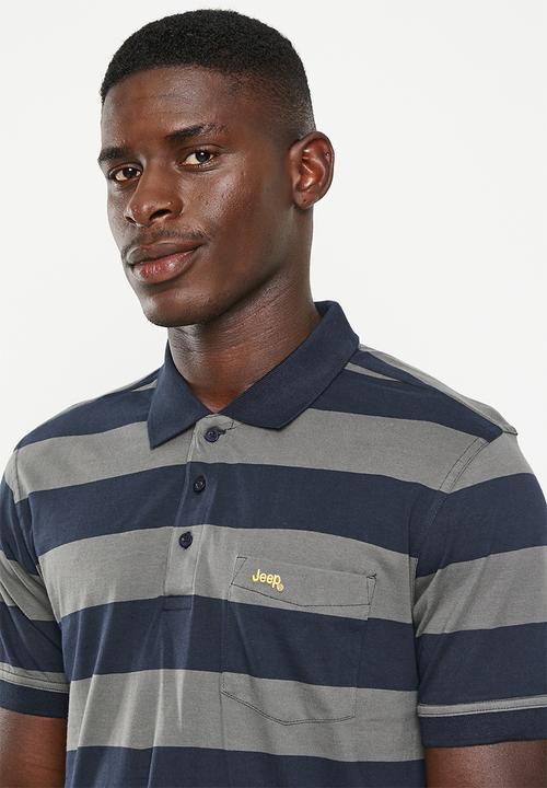 JEEP - Yd multi stripe golfer - olive/dark springs