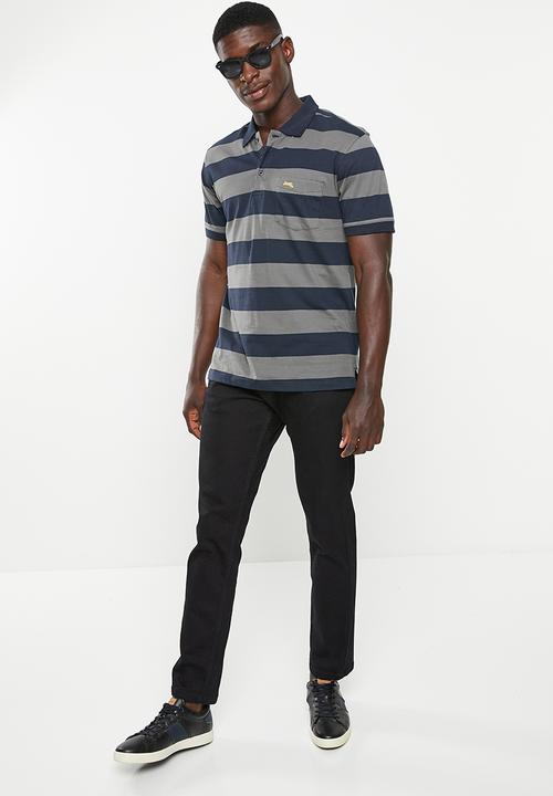 JEEP - Yd multi stripe golfer - olive/dark springs