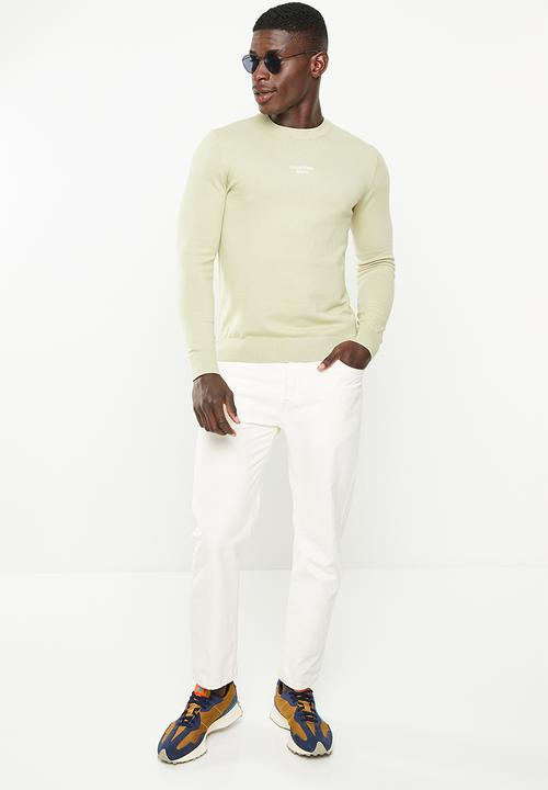 Calvin Klein - Stacked logo crew neck sweater - wheat fields