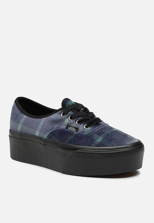 Vans - Authentic stackform -  velvet plaid green/black