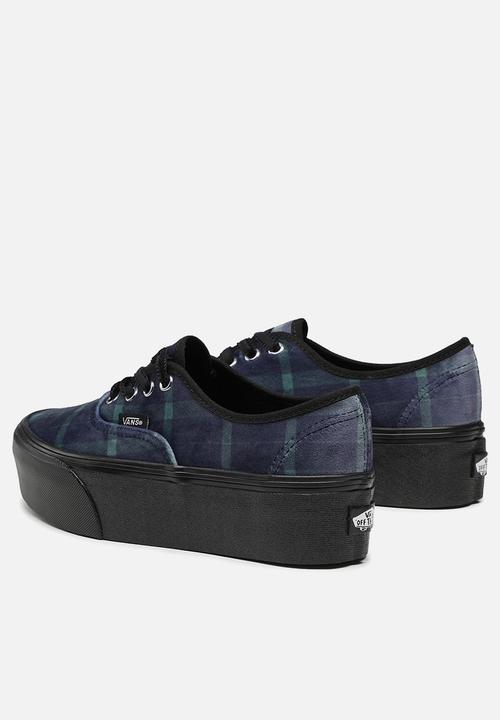 Vans - Authentic stackform -  velvet plaid green/black