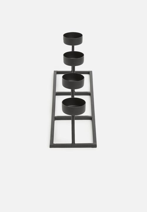 H&S - Tealight candle holder - black
