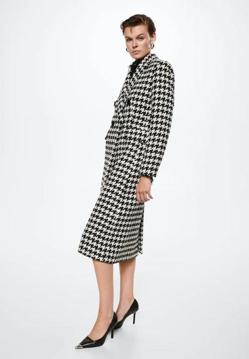 MANGO - Coat bingo - black & white