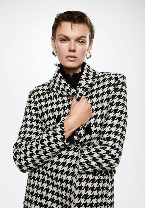 MANGO - Coat bingo - black & white