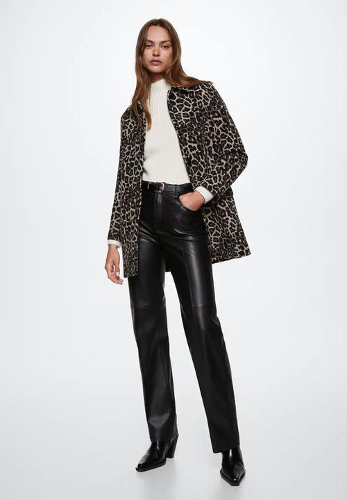 MANGO - Coat bengala - medium brown