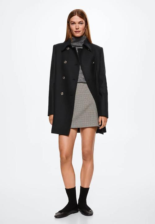 MANGO - Coat pinocho - black