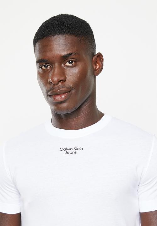 Calvin Klein - Stacked logo tee - bright white
