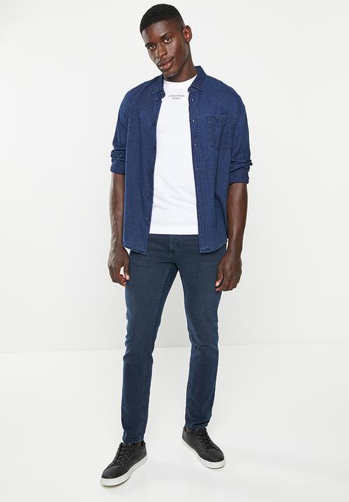 Calvin Klein - Stacked logo tee - bright white