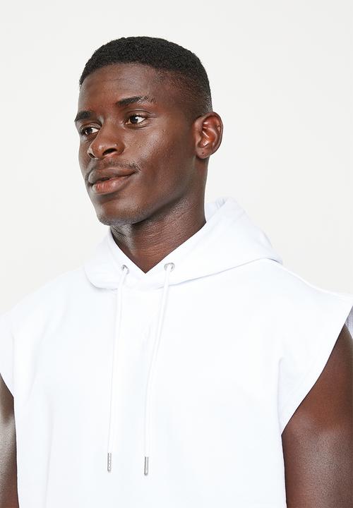 Calvin Klein - Monogram badge sleeveless hoodie - bright white