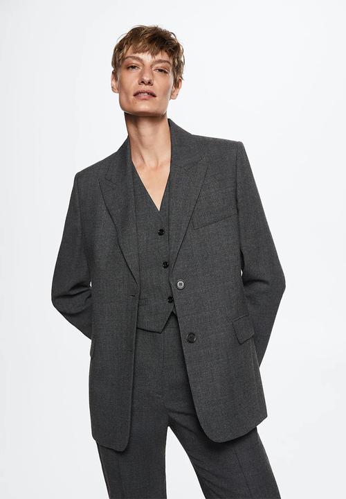 MANGO - Blazer lillian - light pastel grey