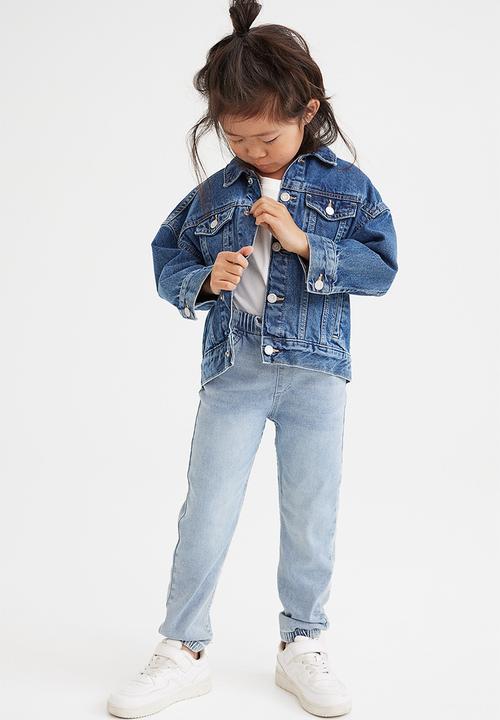 H&M - Frill-trimmed denim joggers - light denim blue