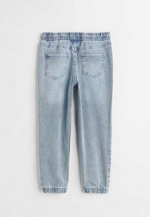 H&M - Frill-trimmed denim joggers - light denim blue