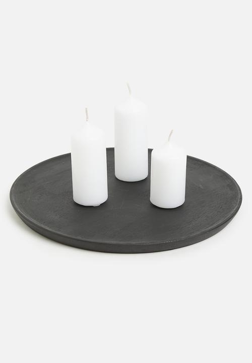 H&S - Candle plate - black