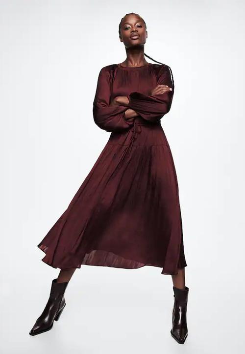 MANGO - Dress vera - dark red
