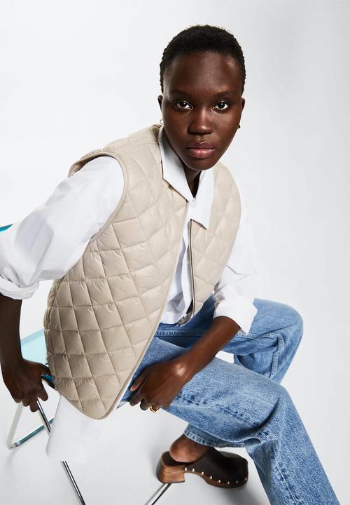 MANGO - Waistcoat bang - medium brown