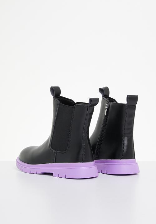 Pop Candy - Girls chunky boot - black/purple
