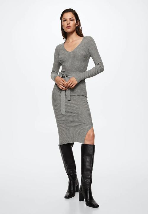 MANGO - Dress goletav - medium grey