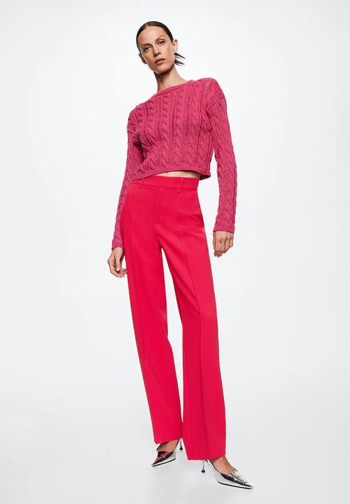 MANGO - Trousers maca - pink