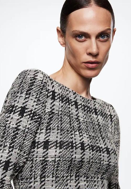 MANGO - Dress chano - grey & black