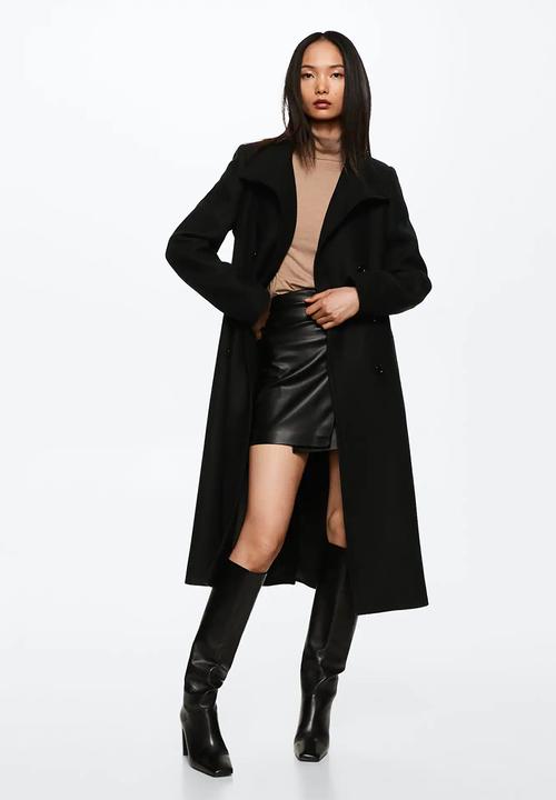MANGO - Coat sirenita - black
