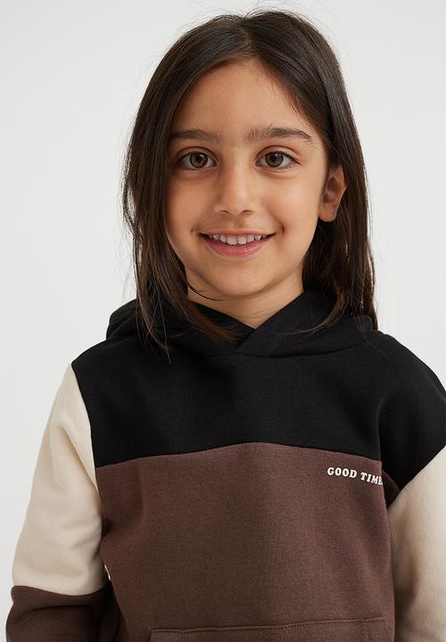 H&M - Hoodie - dark brown/block-coloured