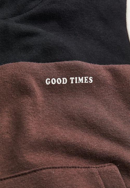 H&M - Hoodie - dark brown/block-coloured