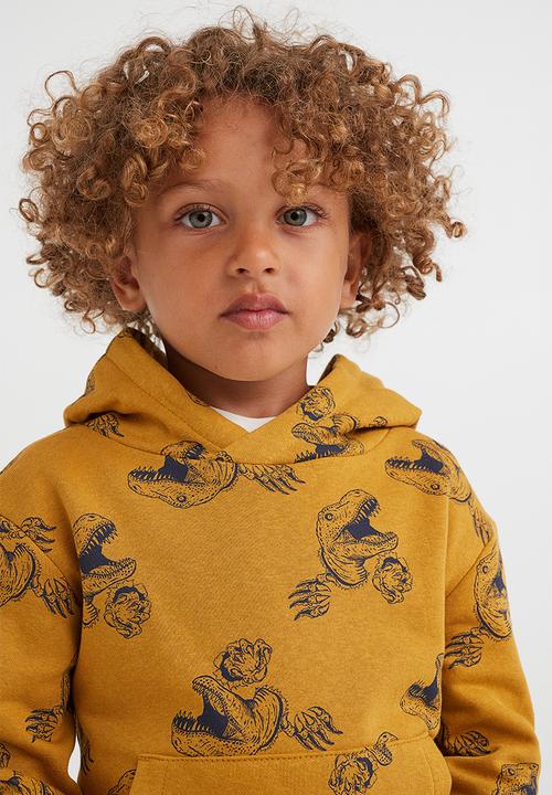 H&M - Hoodie - dark yellow/dinosaurs