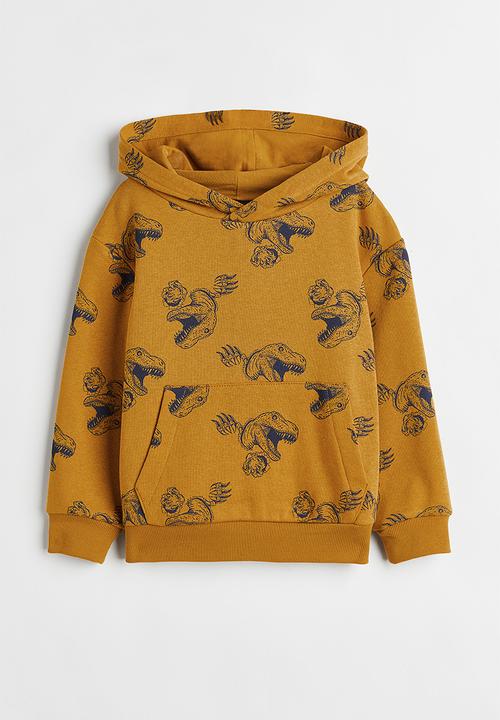 H&M - Hoodie - dark yellow/dinosaurs