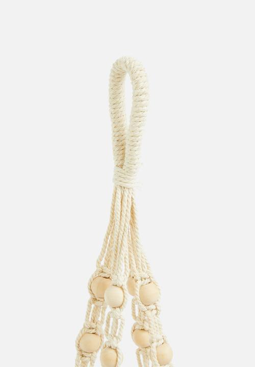 H&S - Macrame with flowerpot - natural