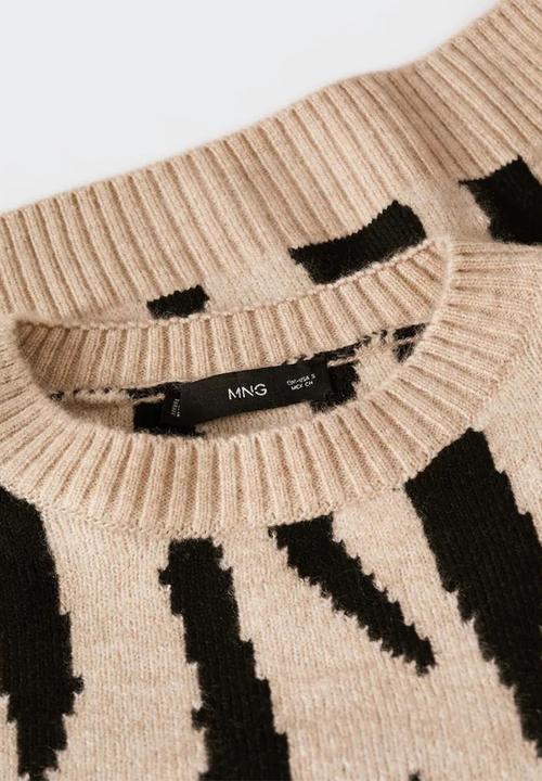 MANGO - Sweater zebra - light beige