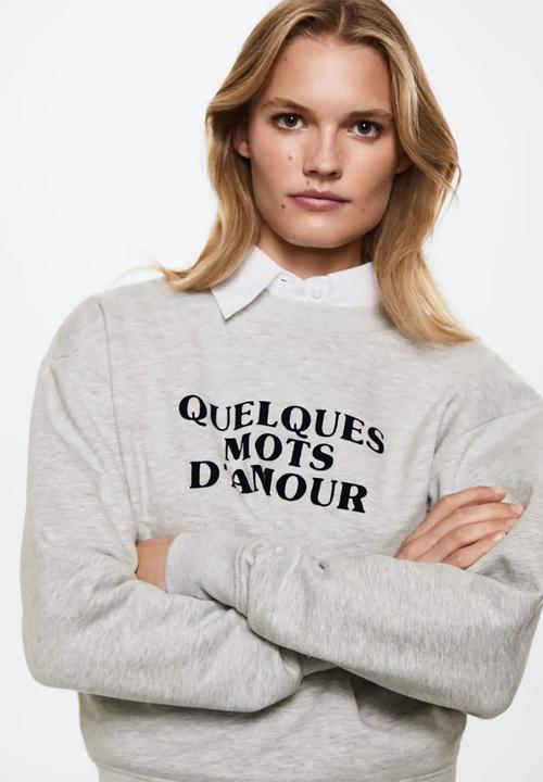 MANGO - Sweatshirt amour - medium grey