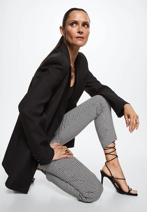 MANGO - Trousers warm - black