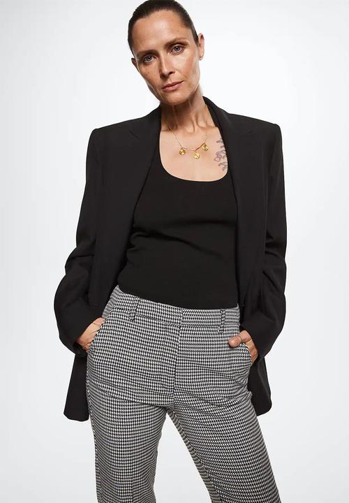 MANGO - Trousers warm - black