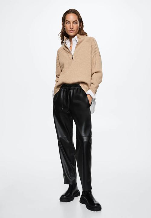 MANGO - Trousers apple - black
