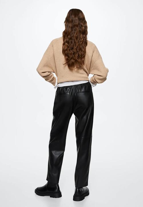 MANGO - Trousers apple - black