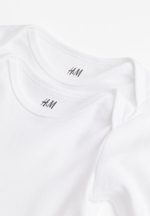 H&M - 2 Pack long-sleeved bodysuits - white