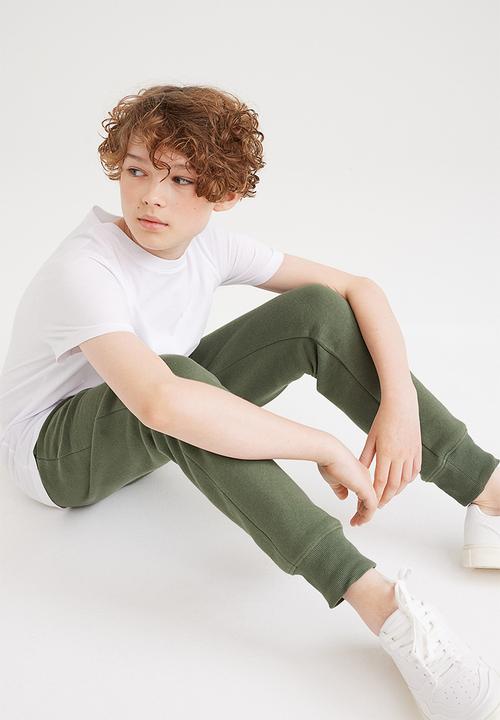 H&M - Brushed-inside joggers - dark khaki green